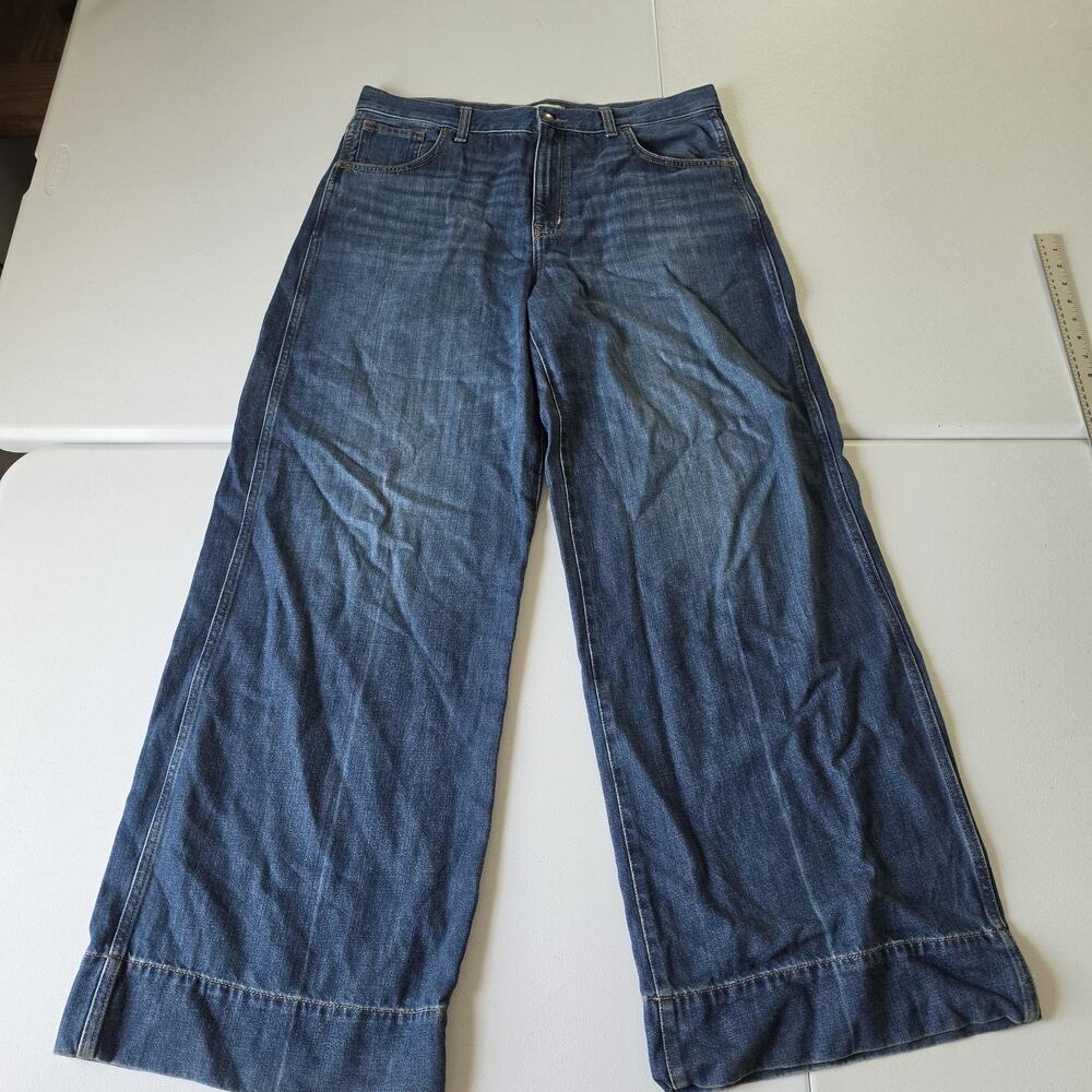 Madewell Superwide-Leg Jeans Womens 31 Blue Medium Wash High Rise Wide Leg Denim